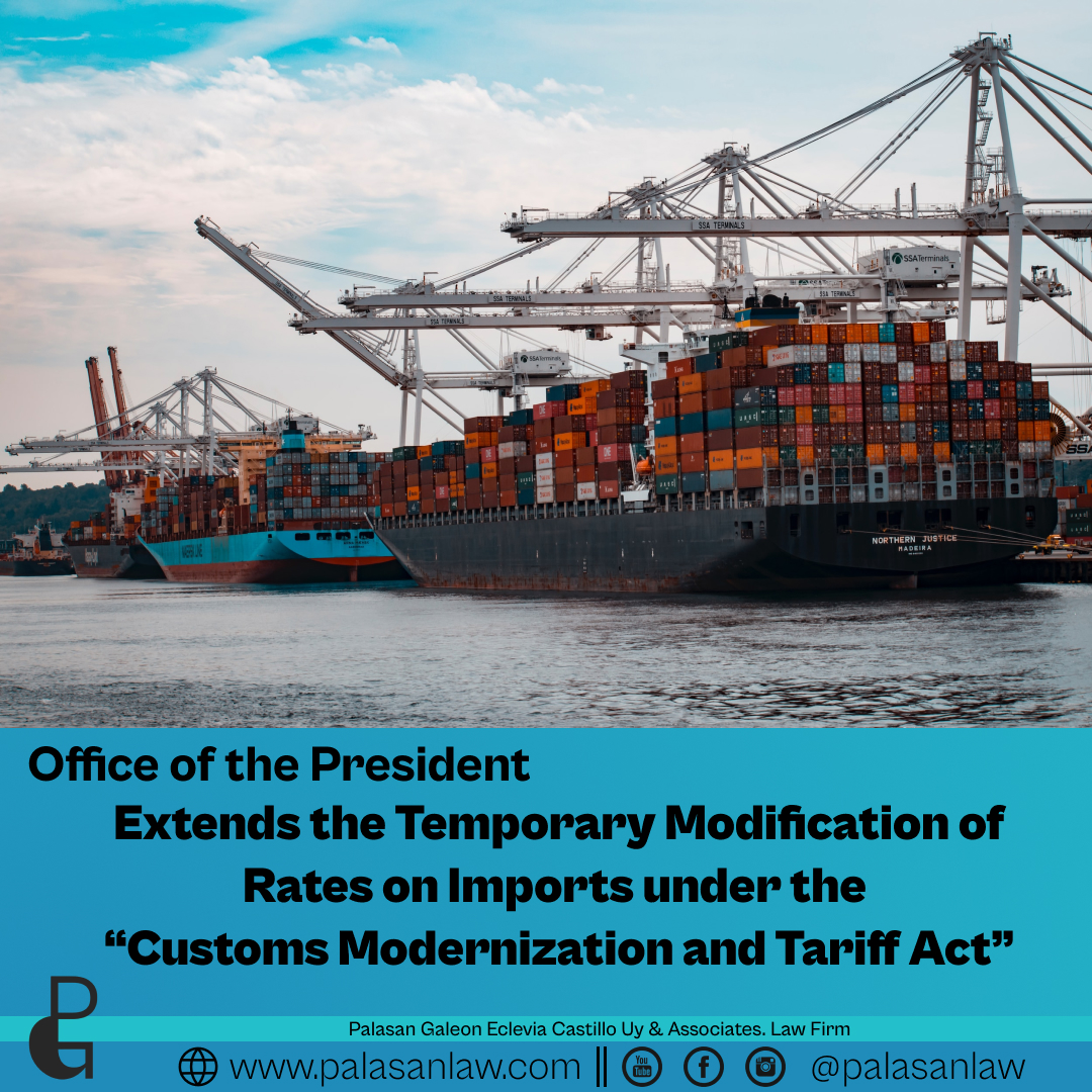 Office of the President Extends the Temporary Modification of Rates on ...