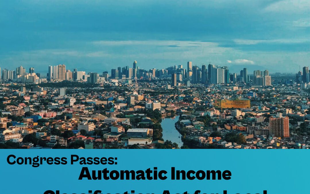 Congress Passes: Automatic Income Classification Act for Local Government Units